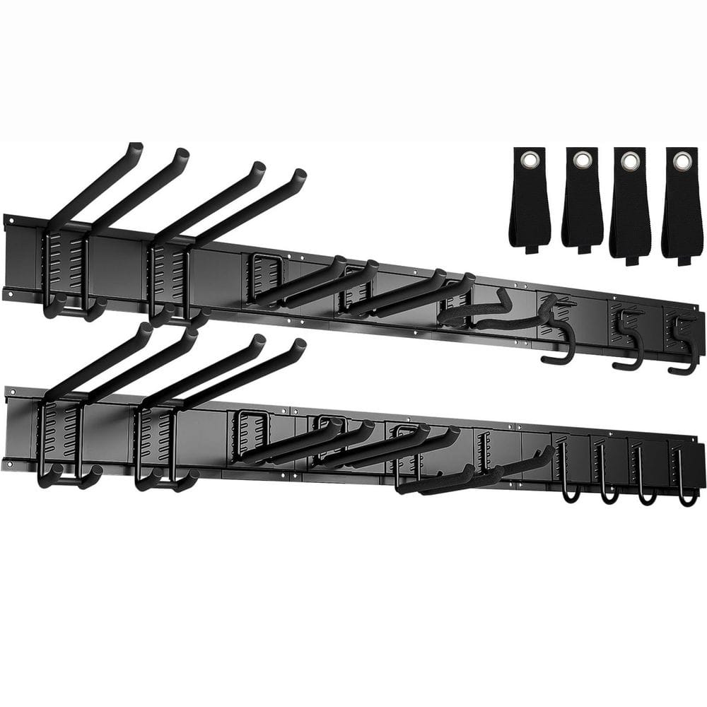 Garage Wall Rack 99 in. Black Steel Multi-Style Hooks Heavy Duty Organizer System with Extension Straps price history on PriceWatchPro