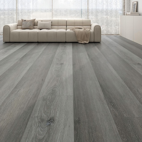 Antique Gray 20-MIL x 7.17 in. W x 48 in. L Click Lock Waterproof SPC Luxury Vinyl Plank Flooring (23.9 sq. ft. / case)