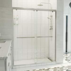 Charisma-X 60 in. W x 76 in. H Frameless Sliding Bypass Shower Door in Brushed Nickel