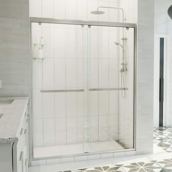 DreamLine Charisma-X 60 in. W x 76 in. H Frameless Sliding Bypass Shower Door in Brushed Nickel