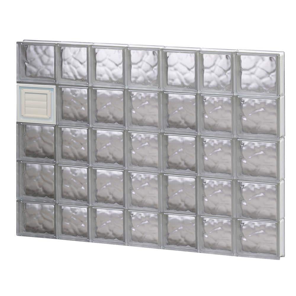 Clearly Secure 44.25 in. x 36.75 in. x 3.125 in. Frameless Wave Pattern ...