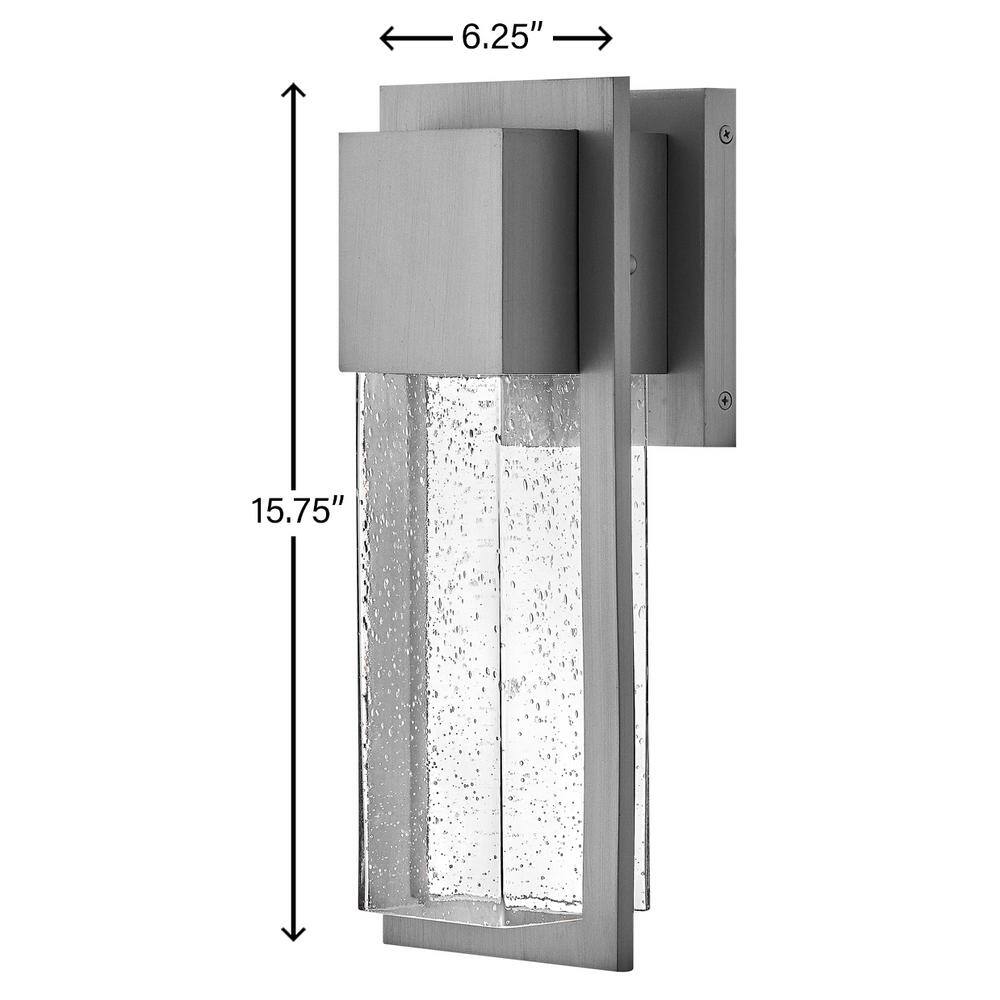 Alex 15.75" Antique Brushed Aluminum LED Outdoor Wall Lantern