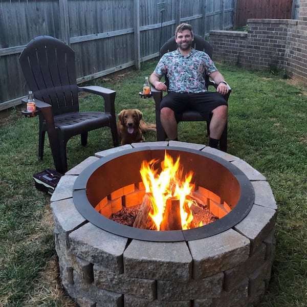 Steel Wood Burning Fire Pit Rim Liner, How To Build A Wood Burning Fire Pit