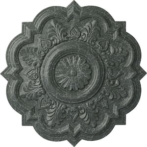 20-1/4" x 1-1/2" Deria Urethane Ceiling Medallion (Fits Canopies upto 6"), Athenian Green Crackle