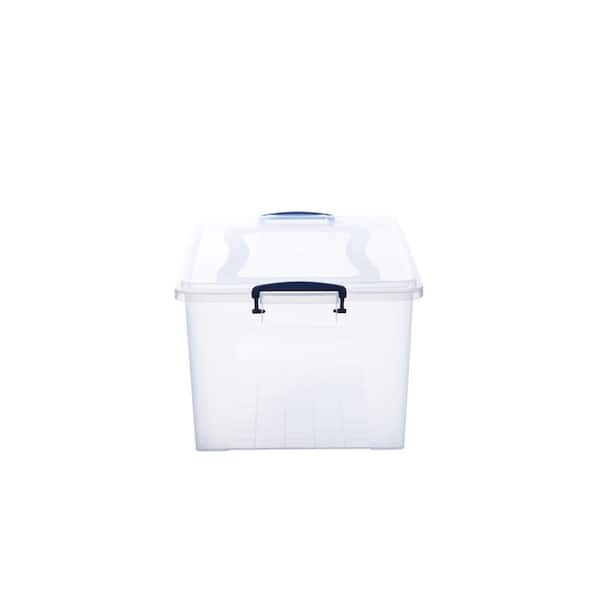 Superio Storage Container 44 qt Clear with Blue Handles