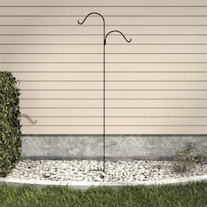 Fuchsia 84 in. Black Steel Double Shepherd Hook (15 lbs. Max. Weight Capacity)