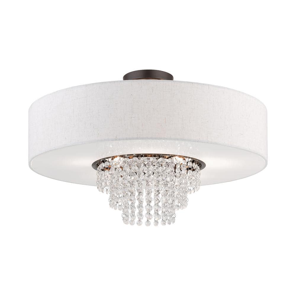 Carlisle English Bronze 5-Light Indoor/Outdoor Semi-Flush Drum