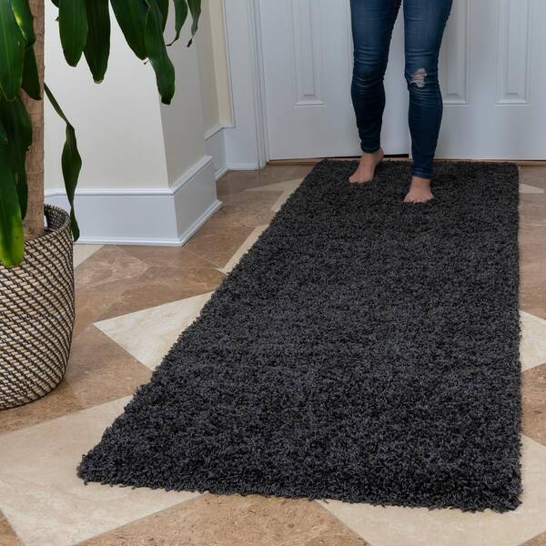 Ottomanson Mirage Collection Non-Slip Rubberback Solid Soft Cream 2 ft. x 6 ft. Indoor Runner Rug, Ivory