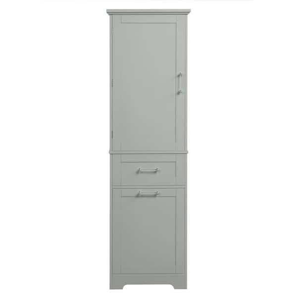 ZXDDMS 20 in. W x 13 in. D x 68 in. H Gray Linen Cabinet Bathroom