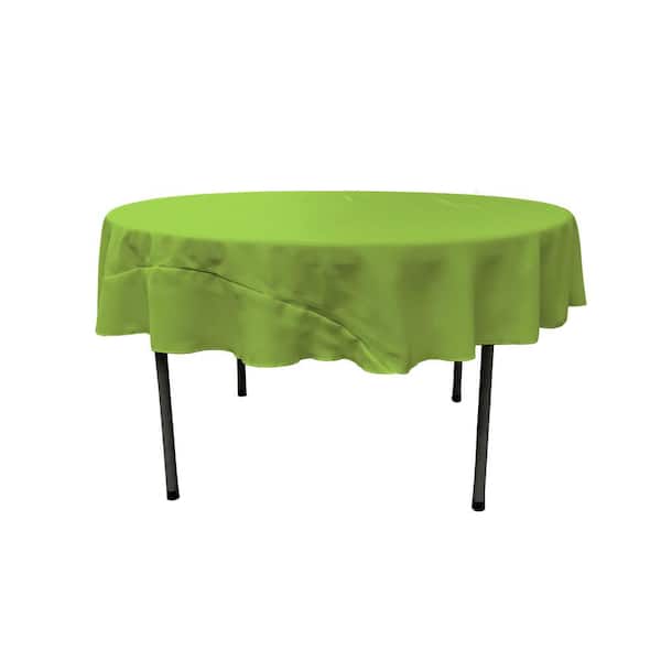LA Linen Lime 72 in. Round Polyester Poplin Tablecloth