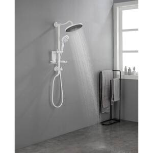 Single-Handle 4-Spray Shower Faucet 2.0 GPM with 10 in. H Pressure Shower Faucet in White (Valve Included)