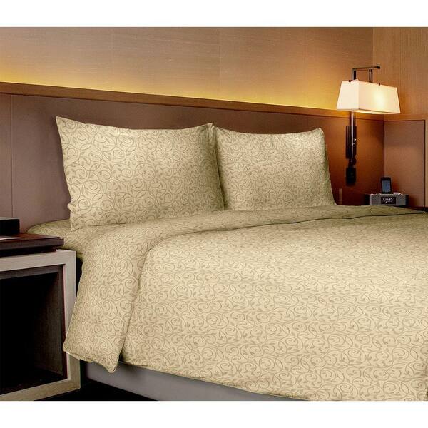Home Dynamix Willow Collection Vines Ivory Queen Sheet Set (4-Piece)