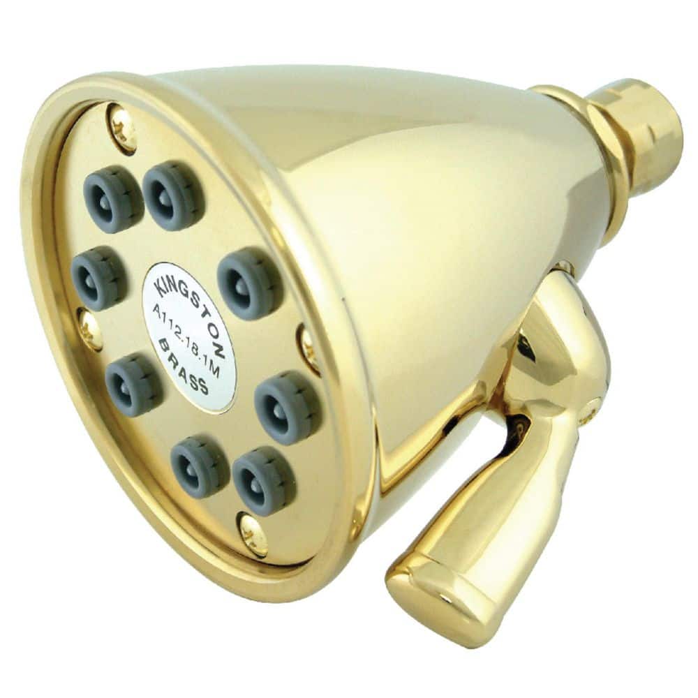 Victorian 1-Spray Patterns 3.63 in. Wall Mount Jet Fixed Shower Head in Polished Brass price history on PriceWatchPro
