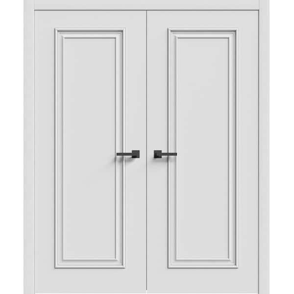 7811 60 in. x 84 in. Sold Core White Enamel Color Wood Interior Door Kit with Quick Assemble Jamb