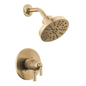 Saylor 1-Handle Wall Mount Shower Trim Kit in Champagne Bronze (Valve Not Included)