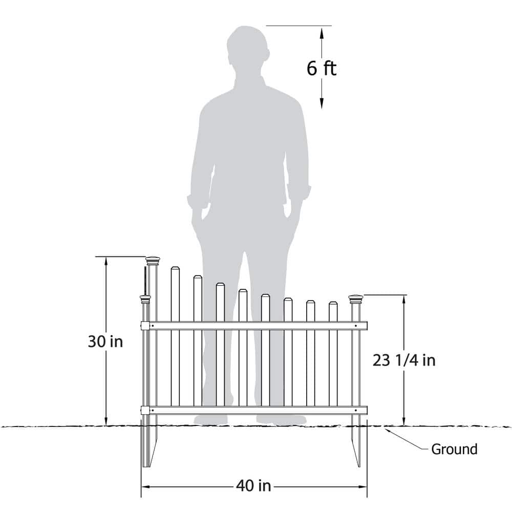 Ashley White Vinyl Scallop Corner Fence Panels, 2.5-ft x 3-ft