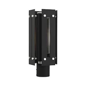 Edencrest 16 in. 1-Light Black Cast Brass Hardwired Outdoor Rust Resistant Post Light with No Bulbs Included