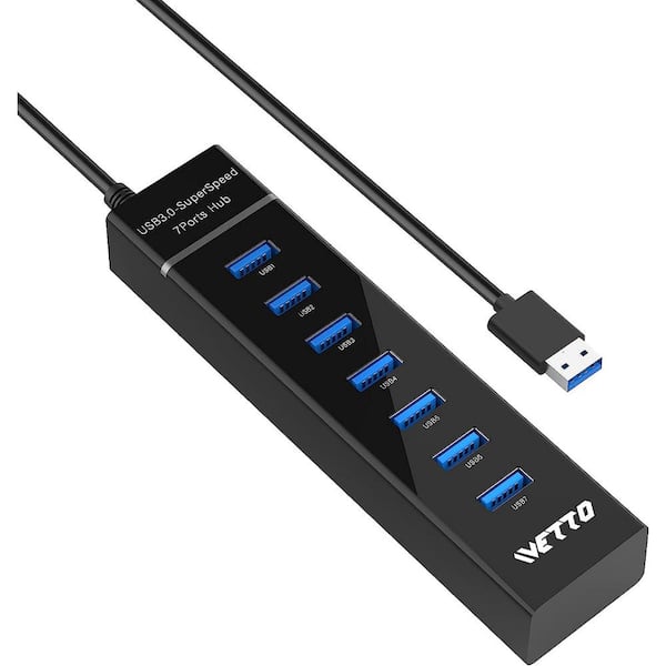 Etokfoks USB Hub 3.0,7-Port USB Hub USB Splitter with 3.3 ft. Long Cable for PC, Laptop, MacBook Etc. (1-Pack)