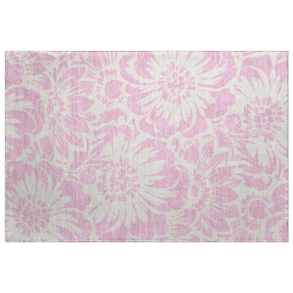 Dream Shag Premium Machine Washable Abstract ADS551 Pink 2 ft. x 3 ft. Accent Rug
