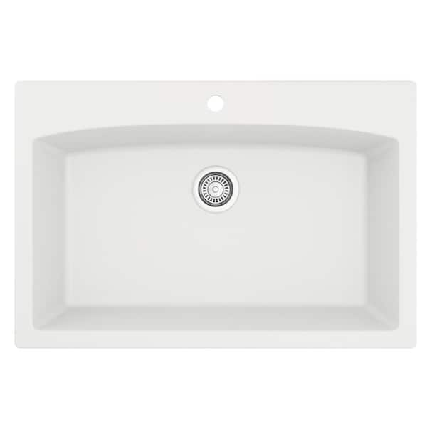 Karran QT-712 Quartz/Granite 33 in. Single Bowl Top Mount Drop-In