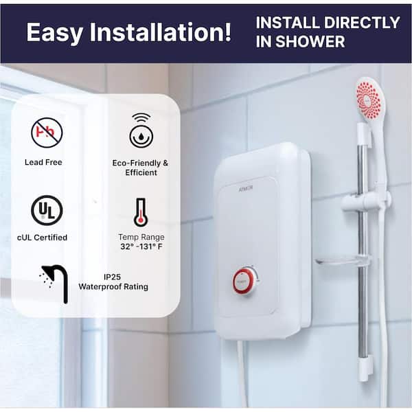 6,000-Watt Electric Tankless Water Heater Shower System (Incl. Water Heater, Hose, Handheld, Rise Bar, Soap Dish) 6,000-Watt Electric Tankless Water Heater Shower System (Incl. Water Heater, Hose, Handheld, Rise Bar, Soap Dish)