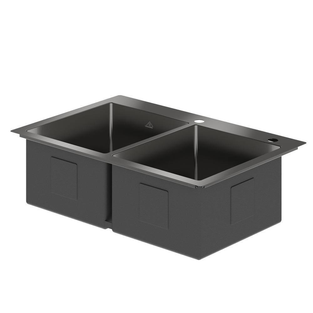 30" Black Stainless Steel Single Bowl Farmhouse Kitchen Sink