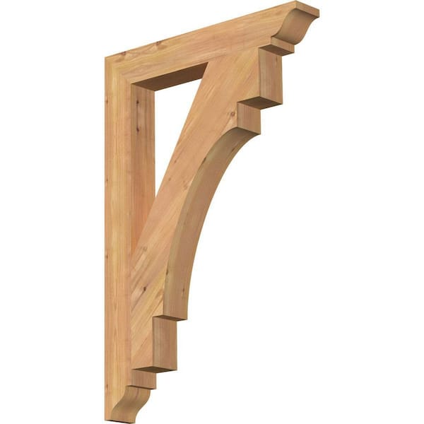 Ekena Millwork 3.5 in. x 36 in. x 24 in. Western Red Cedar Merced Traditional Smooth Bracket