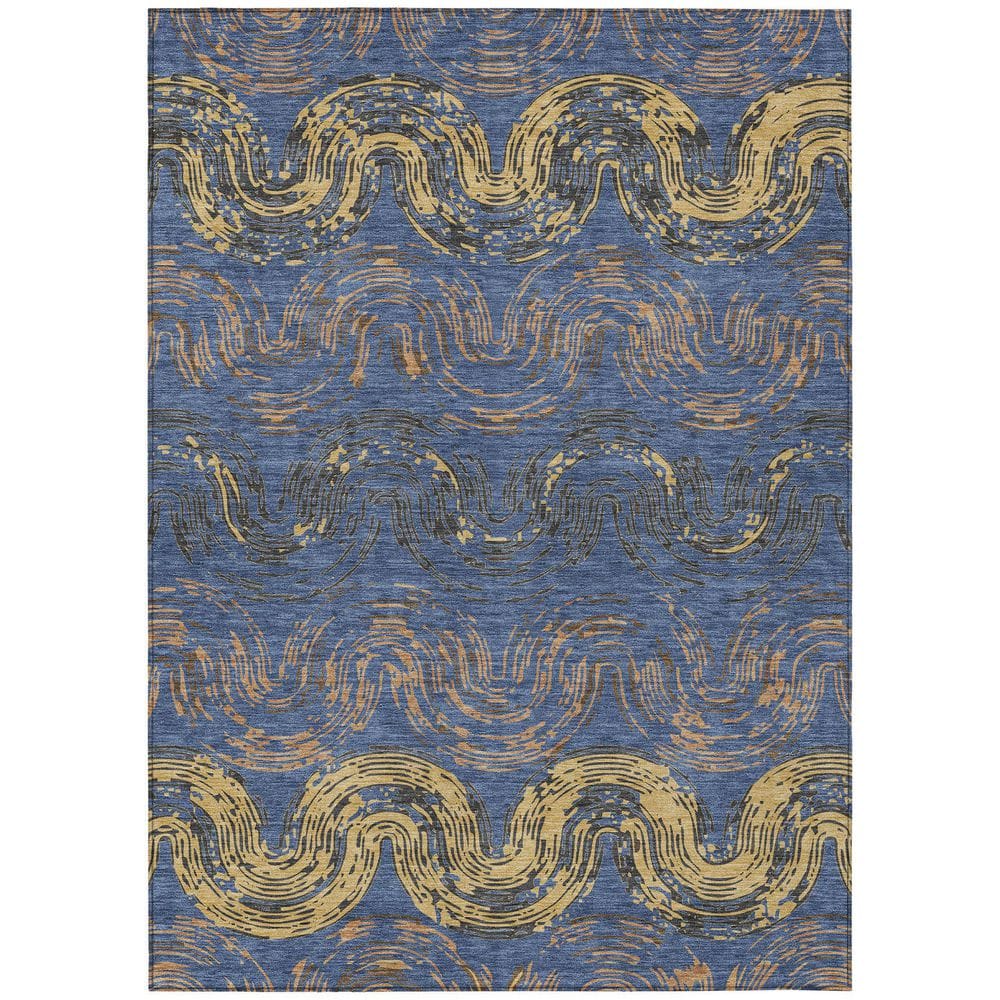 Chantille Machine Washable Indoor/Outdoor Abstract ACN2461 Navy 3 ft. x 4 ft. Area Rug price history on PriceWatchPro