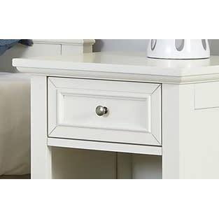 Naples White Mahogany Nightstand with Open Storage Space
