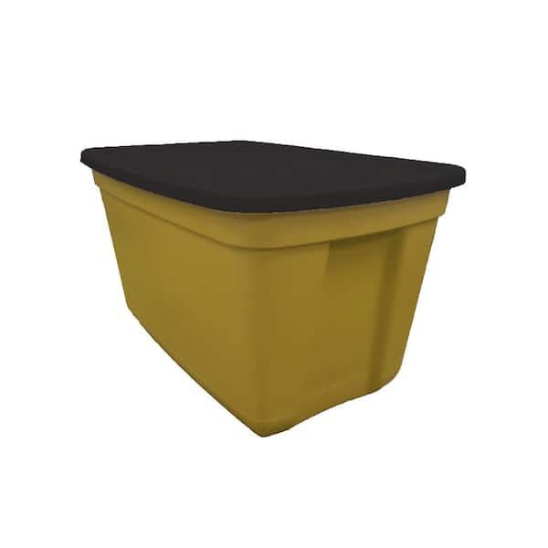 Edge Plastics 20 Gal. Storage Bin Gold Rush Base-Black Belt Lid