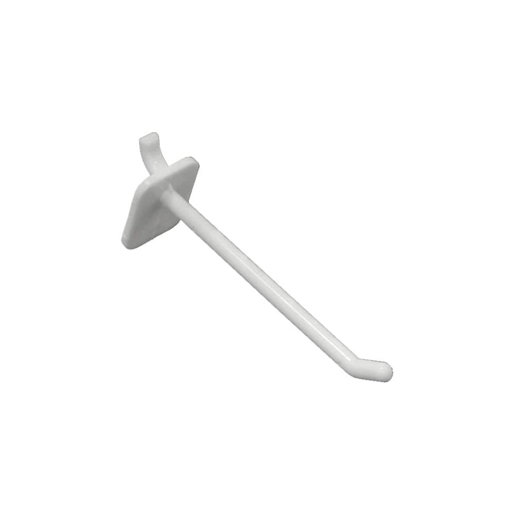 Azar Displays 4 in. White Plastic Hook (50-Pack) 800004-W - The Home Depot