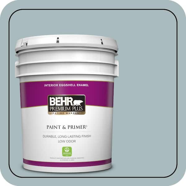 BEHR PREMIUM PLUS 5 gal. #MQ6-04 Gray Wool Eggshell Enamel Low Odor Interior Paint & Primer