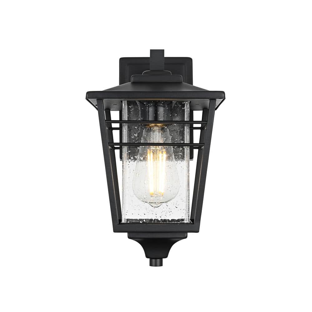 12.5 in. Black Outdoor Hardwired Wall Sconce with No Bulbs Included price history on PriceWatchPro