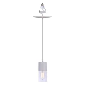 Instant Pendant Light 6 in. Matte White Recessed Light Conversion Kit with Mini Cylinder Shade