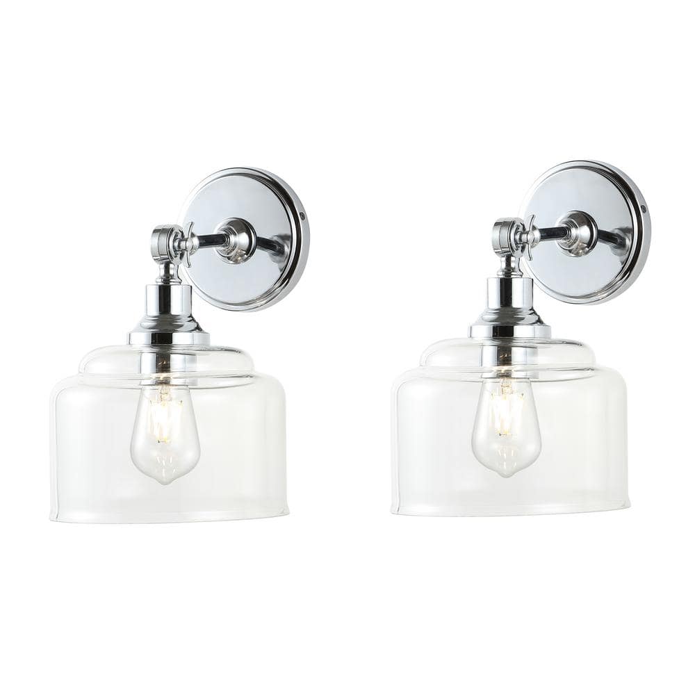 Lansor Chrome Glass Artistic Flow Wall Sconce Set of 2
