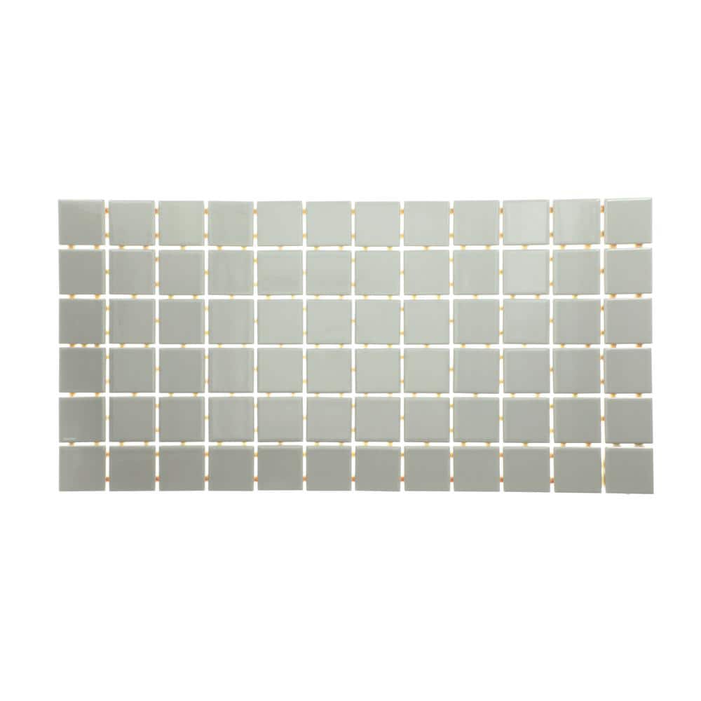 Restore Ash Gray 4 in. x 4 in. Glazed Ceramic Mosaic Sample Tile