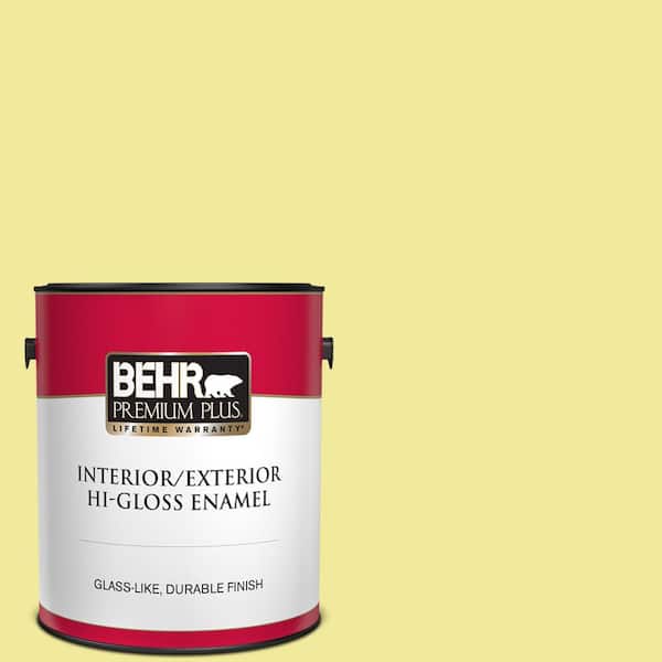 BEHR PREMIUM PLUS 1 gal. #400A-3 Pear Hi-Gloss Enamel Interior/Exterior Paint
