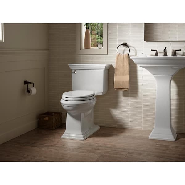 KOHLER Memoirs Stately 2-Piece 1.6 GPF Single Flush Elongated Toilet with AquaPiston Flush Technology in White