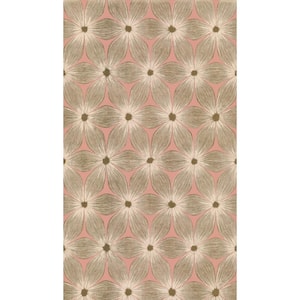 Coral and Gold Everlasting Paper Unpasted Matte Wallpaper, 21-in. by 33-ft.