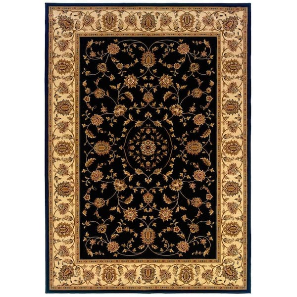 Natco Kurdamir Rockland Black 7 ft. 10 in. x 10 ft. 10 in. Area Rug