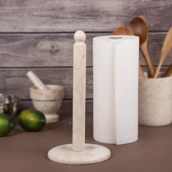 BANQLE Handmade Upright Paper Towel Holders,Kitchen countertop,Standup Paper Towel Holder(Silver)