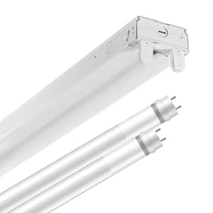 SLES 4 ft. 64-Watt Equivalent 2-Lamp Striplight Luminaire Plus LED T8 Tube Bundle, 4000K, UNV Non-Dim