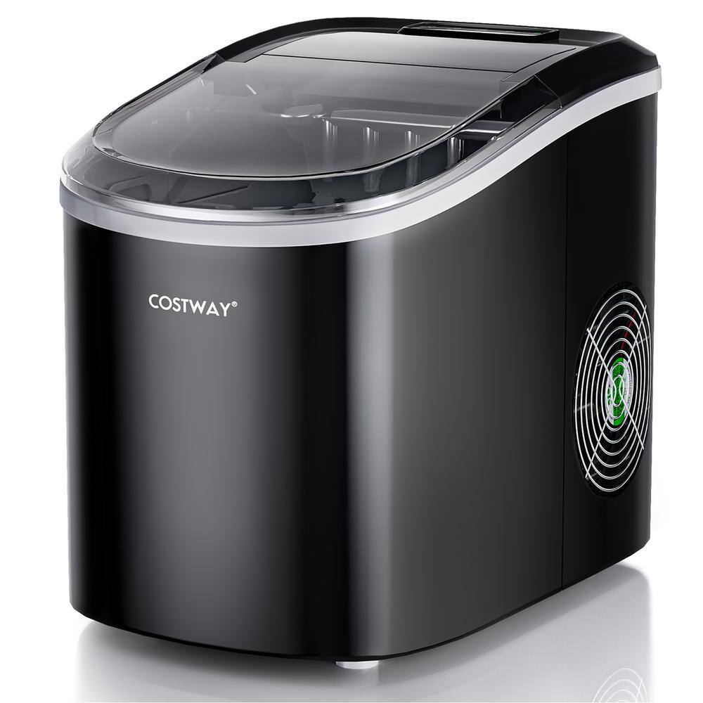 Costway 9.5 in. 27 lb. Portable Ice Maker Machine Countertop Automatic in Black