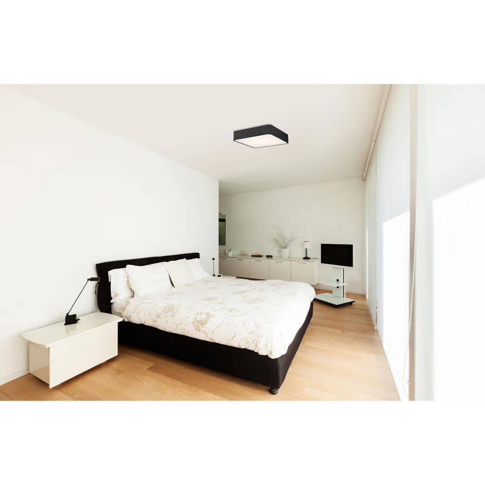15.75 in. Black Indoor Integrated LED Flush Mount Warm White 4000K 2400 Lumen price history on PriceWatchPro