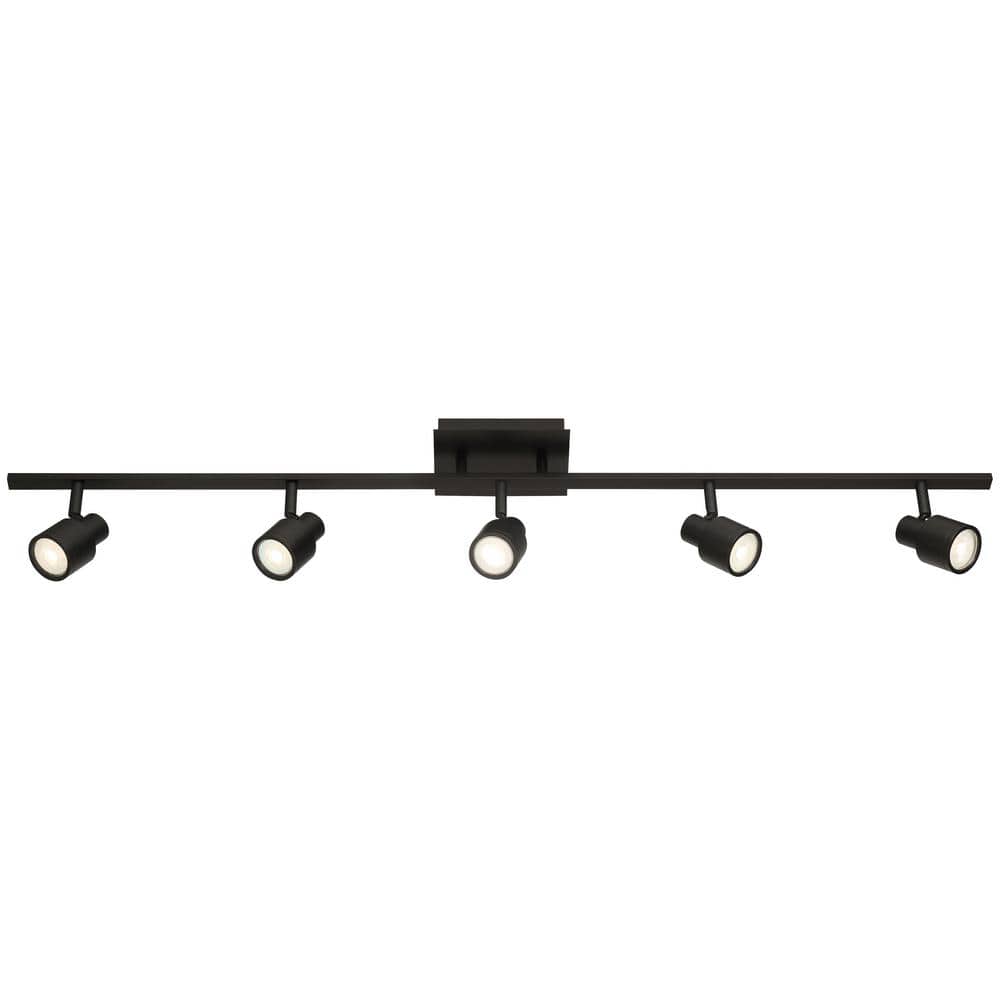 Lincoln 43" Matte Black Metal 5-Light Adjustable LED Track