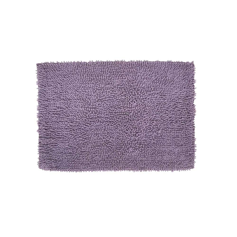 HOME WEAVERS INC Fantasia Bath Collection 21 in. x 34 in. Purple Shaggy Cotton Bath Rug -  BFA2134PU