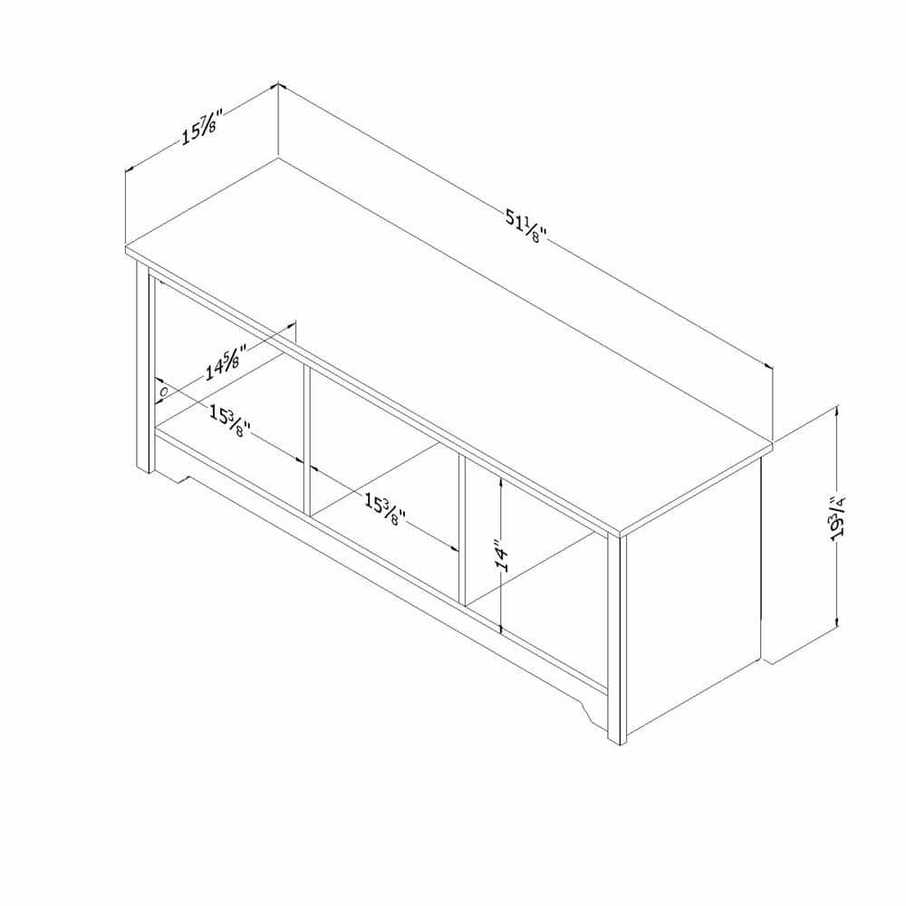 Vito Transitional Pure Black Storage Bench with Cubby Spaces
