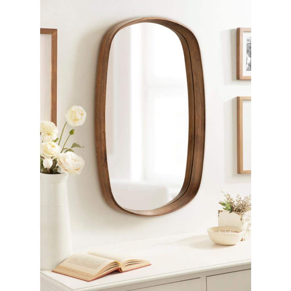 Walnut Brown Mango Wood Rectangular Vanity Mirror