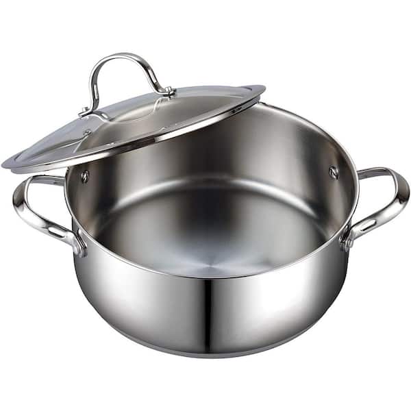 Vollrath 77070 7 Qt. Stainless Steel with 7.5 Qt. Pot Welded Loop Handles 7  Qt. Inset and Flat Solid Cover Double Boiler - Culinary Depot
