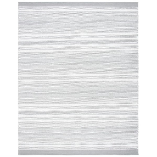 SAFAVIEH Kilim Grey/Beige 9 ft. x 12 ft. Striped Trellis Solid Color Area Rug